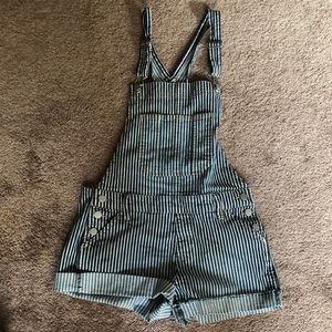 Blue and White stripped overalls